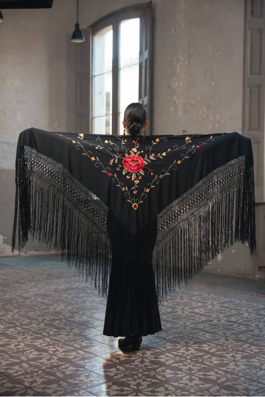 Mantón Alma Crespón de Seda Única