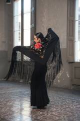 Mantón Alma Crespón de Seda Única