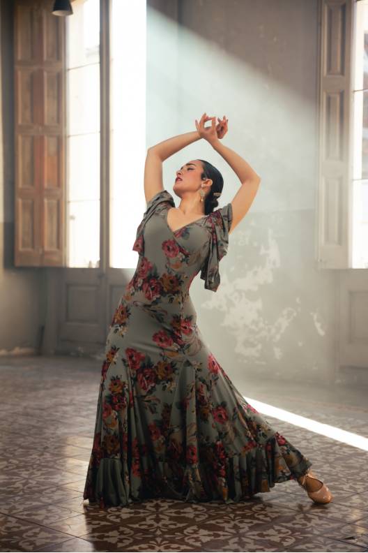 Vestido Olas Punto Elástico Estampado Adulto