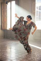 Vestido Olas Punto Elástico Estampado Adulto