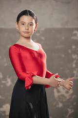 Flonunced Sleeve Leotard Supplex Kids
