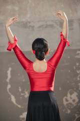 Flonunced Sleeve Leotard Supplex Kids