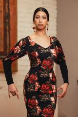 Giralda Dress Knit Stretch Print Adult