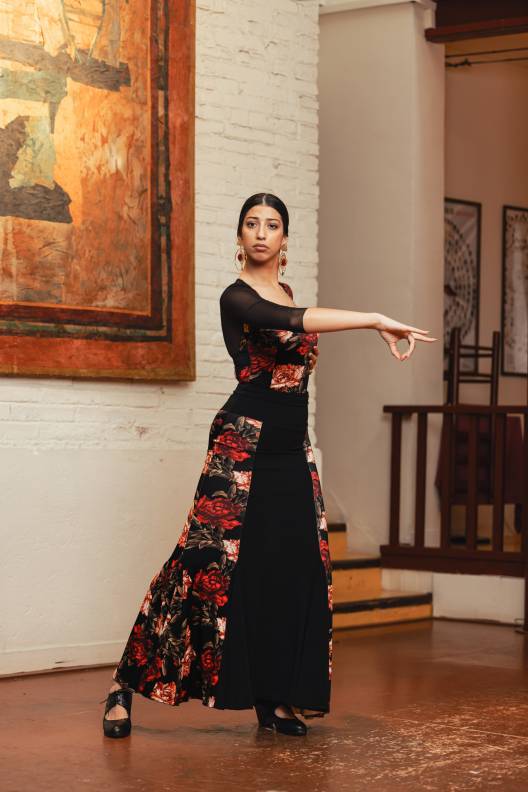 Falda Azabache Punto Elástico Estampado Adulto