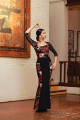 Falda Azabache Punto Elástico Estampado Adulto