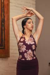 Top Mostazal Punto Elástico Estampado Adulto