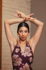 Top Mostazal Punto Elástico Estampado Adulto