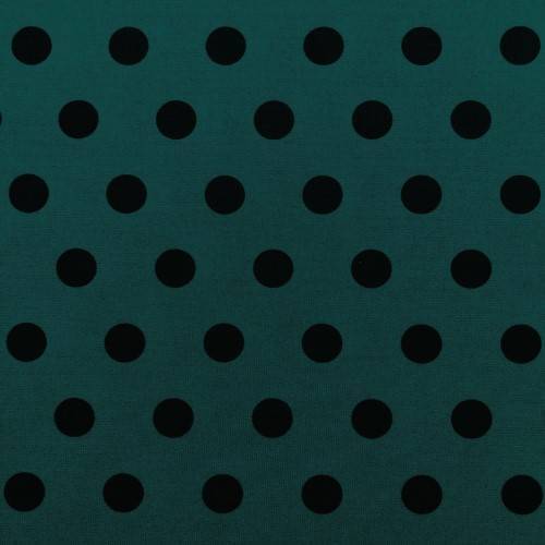ET413/Knit Str. Print Green Polka Dot Black